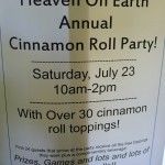 Cinnamon Roll Party notice